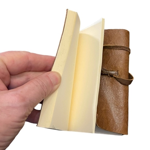 SMALL Handmade Leather Bound Booklet Journal Tablet - Picture 6 of 13